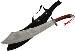 DEPOX Maceta de vanatoare DEPOX®, Dragon Stance, otel inoxidabil, 65 cm, argintiu, teaca inclusa (0721)
