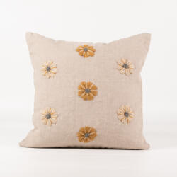 Takoy Kézzel hímzett lenvászon párna 45x45 apró virágok BOHO COLLECTION