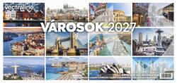  Asztali naptár képes VECTRALINE Városok álló fehér lapos holdfázissal naptárháttal 2027