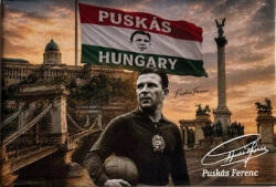  Puskás hűtőmágnes Budapest retro