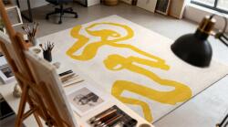 Louis De Poortere mosható műszálas szőnyeg Ribbon Pure Yellow 2084 - 80 x 150 cm