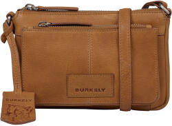 Burkely Nela kis női bőr crossbody táska - konyakbarna