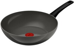 Tefal Tigai si seturi Tigaie wok Tefal Renewal Ceramic G0171902, 28 cm, aluminiu, invelis ceramic antiaderent Inoceram, Thermo-Signal, inductie, gri