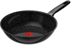 Tefal Tigai si seturi Tigaie wok Tefal Expertise Ceramic G2021932, 28 cm, aluminiu, invelis ceramic antiaderent, suprafata minerala rezistenta la zgarieturi, Thermo-Signal, inductie, negru