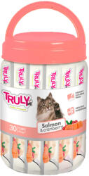 Wanpy WANPY Truly Creamy Lickable Treat, Somon și Merișoare, flacon recompense fără cereale pisici, (piure), 420g