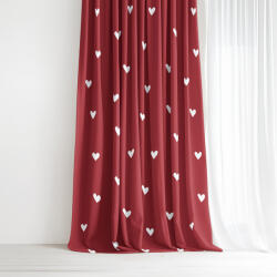 Goldea draperie de crăciun din 100% bumbac - inimioare albe pe roșu 180x150 cm