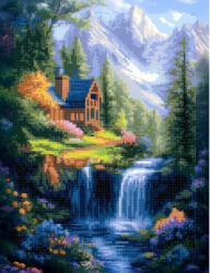 Art City Set goblen cu diamante, cu sasiu, Casa langa cascada, 30x40 cm (VA895)