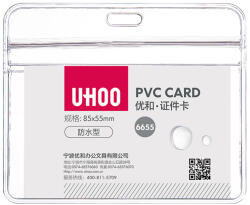 UHOO Suport ecuson orizontal, 85x55 mm, cu fermoar UHOO 6655