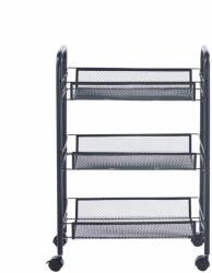 Heinner Carucior din metal cu 3 niveluri si roti (HR-CARTBLK-VP) Raft