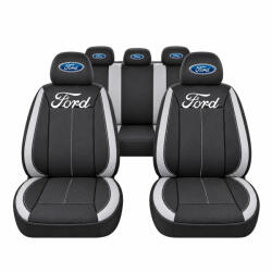AutoHelix MSA Set Huse Scaune Universale Vision, Gri Personalizate cu Ford (VISIONGRI5)