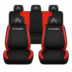 AutoHelix MSA Set Huse Scaune Universale Vision, Rosu Personalizate cu Citroen (VISIONROSU2)