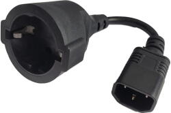 Spacer CABLU alimentare Spacer adaptor intrare C14 (tata) la iesire Schuko (mama), 10A, 0.15m lungime, negru, "SPPW-C14-SCHK-10A-0.15" (timbru verde 0.18 lei) (SPPW-C14-SCHK-10A-0.15) - vexio
