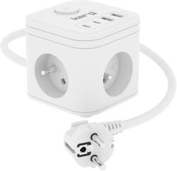 Kerg SMART - 3-SOCKET POWER STRIP + USB-A+USB-C CHARGER 1.5M 3×1.5MM2 H05VV-F 16A/250V (M02727)