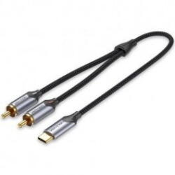 Vention CABLU audio Vention, USB Type-C (T) la 2 x RCA, 2m, 480 Mbps, , TPE + Nylon, negru, "BGUHG" (timbru verde 0.08 lei) -6922794751552 (BGUHG)
