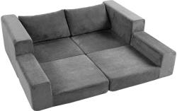 HOMCOM Canapea extensibilă 4-în-1 cu funcție de dormit, extensibilă, canapea pliabilă, 2 locuri, Gri | Aosom Romania (83F-049V00GY) Canapea