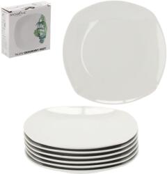 Chomik 6 részes négyzet alakú desszertes tányér készlet 20cm fehér 68305 (AIC2349)