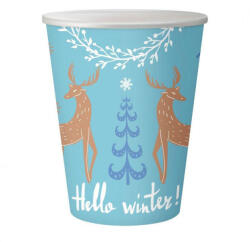  Karácsonyi Hello Winter Blue papír pohár 6 db-os 250 ml (MLG168914) - aprotalpak