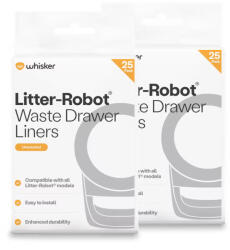 Litter-Robot 50db hulladékgyűjtő fiók-betét Litter-Robot 4 öntisztító macska WC-hez, fehér