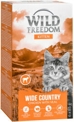 Wild Freedom 6x85g Wild Freedom Kitten Wide Country borjú & csirke tálcás nedves macskatáp