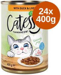 Catessy 24x400g Catessy falatok borjú & csirke + kacsa & máj szószban nedves macskatáp