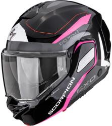 Scorpion Cască de motocicletă Scorpion EXO-TECH II Passager, flip-up, negru-argintiu-roz (SCRP180-568-414)
