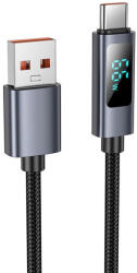 hoco. USB-A - USB-C töltő- és adatkábel 5A kijelzővel 1m - fekete (6942007645560)