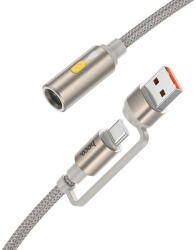 hoco. USB-A / USB-C szivargyújtó kábel 30cm - arany (6942007647748)