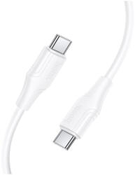 hoco. USB-C - USB-C töltő- és adatkábel PD 60W 1m - szilikon / fehér (6942007664455)