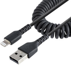 StarTech Usb To Lightning Cable - 50cm (20in) Coiled Cable Black (rusb2alt50cmbc)