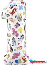 Bluey Friends 1-es szám fólia lufi 66 cm (JAV_GBBL241)
