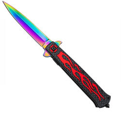 Depox Cutit pliabil de vânătoare DEPOX®, mâner aluminiu, rainbow rosu, 23 cm (2986)