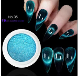  Cat Eye Powder mágneses krómpor - 9D #5 kék