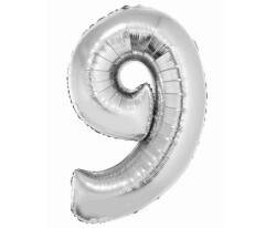 GoDan Ezüst 9-es Silver szám fólia lufi 76 cm (MLG145199) - kidsfashion