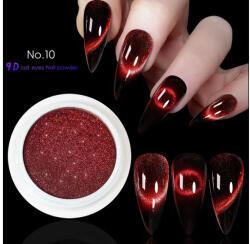  Cat Eye Powder mágneses krómpor - 9D #10 piros