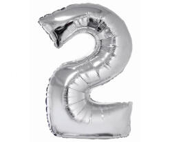 GoDan Ezüst 2-es Silver szám fólia lufi 76 cm (MLG145083) - kidsfashion