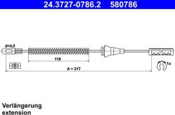 ATE 24.3727-0786.2 - Cablu frana de mana spate - stanga / dreapta - 217mm OPEL CORSA C. CORSA C - HATCHBACK. TIGRA 1.0 - 1.8 09.00 - 12.12 - ATE-24.3727-0786.2 (ATE24372707862)