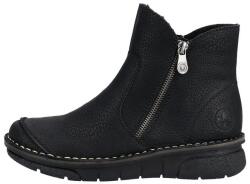 RIEKER Ghete dama, negru, casual, piele ecologica, imblanite, cu talpa joasa, Rieker 73357-00-Negru (Marime: 41) (73357-00-Negru-41)
