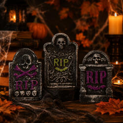 PMS RIP sírkő Halloween dekoráció -2 féle 17x 27 cm (976307)