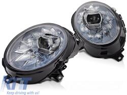  LED hátsó lámpa szett Mini Cooper F55 5 ajtós 2012-2017, F56 3 ajtós, F57 kabrió 2014-2017, teljesen füstös alap, 6-tűs csatlakozó, dinamikus index (ABMITX6010222)
