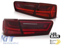  LED tuning hátsó lámpa szett Audi A6 C7 sedan 2011-2014 piros/fehér, bal és jobb, gyári LED hátsó lámpás modellhez (ABAUTX6010053)