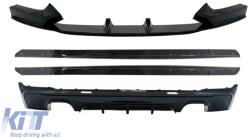KITT Hátsó diffúzor dupla kipufogónyílással, első spoilerrel és küszöb spoiler hosszabbítással, BMW 2 F22 F23 (2013-) modellekhez, M Performance Dizájn, zongorafekete (CORDBMF22MPDOB)