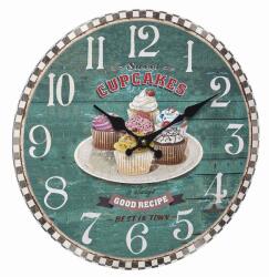 TFA Ceas analog de perete din MDF, design VINTAGE, CupCakes, TFA 60.3045. 13 (AB-60.3045.13)