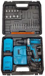 Flippy Masina de Gaurit Electrica Portabila, Flippy, 28 piese, 2 baterii, Incarcator, 300 W, Accesorii Multifunctionale, Surubelnita Electrica, Solutie pentru Bricolaj si Gospodarie, 42 x 34 x 10 cm, Albastr Surubelnita