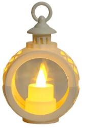 Flippy Decoratiune Craciun tip Felinare cu baterii, 13.5 x 9 cm, Lumanare cu lumina alb cald fara geam, baterii incluse, Alb (123784)