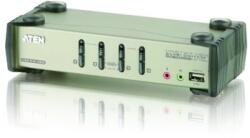 ATEN CS1734B 4-Port USB 2.0 KVMP Switch OSD, 4x USB Cables, 2-port Hub, Audio (CS1734B-A7-G)