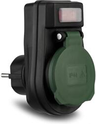 REV Ritter Adapter w. switch IP44 black-green (0020190502)