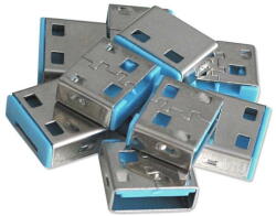 Lindy 10 USB Port Locks BLUE no Key (LY-40462) - vexio
