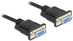 Delock RS-232 Cable Serial D-Sub9 female to female null modem with narrow plug housing 1 m (86608)