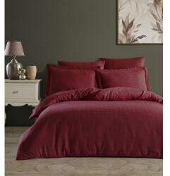 Studio Casa Lenjerie pat dublu Satin Bordo Studio Casa, 100% Bumbac Satinat, Cearceaf pilota 200 x 220 cm, Cearceaf pat 240 x 260 cm, 4 fete de perna 50 x 70 cm, 70 x 70 cm, Uni (SATINBORDO) - vexio Lenjerie de pat