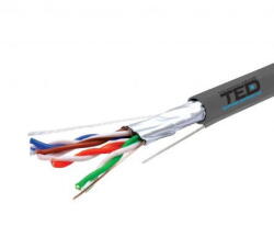 Ted Electric Cablu FTP cat. 5e SUFA cupru integral 0, 5 manta PVC gri tambur 305ml TED Wire Expert TED002419 BBB (A0115389) - vexio